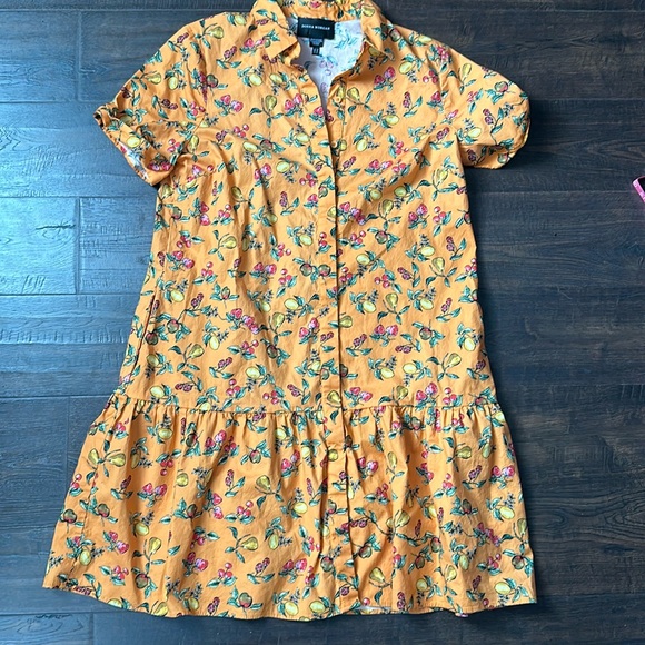 Donna Morgan Collared High Neck Button Down Short SleeveCotton Blend Dress #B18 - Picture 4 of 8